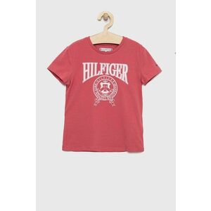 Detské tričko Tommy Hilfiger ružová farba vyobraziť