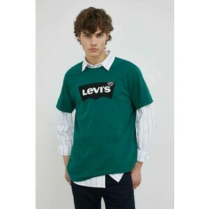 Bavlnené tričko Levi's zelená farba, s potlačou vyobraziť