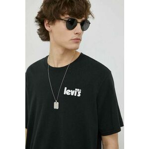 Bavlnené tričko Levi's 16143.0837-Blacks, čierna farba, s potlačou vyobraziť