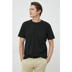 Bavlnené tričko GAP čierna farba, jednofarebné vyobraziť