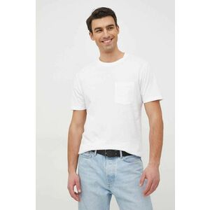 Bavlnené tričko GAP biela farba, jednofarebné vyobraziť