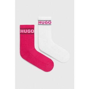 Ponožky HUGO 2-pak dámske, ružová farba vyobraziť