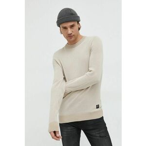 Bavlnený sveter Premium by Jack&Jones Globe pánsky, béžová farba vyobraziť