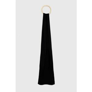 Vlnený šál Armani Exchange čierna farba, jednofarebný vyobraziť