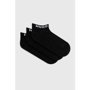 Ponožky HUGO 3-pak dámske, čierna farba vyobraziť