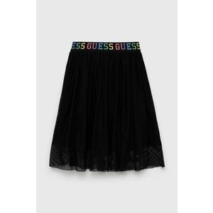 Dievčenská sukňa Guess čierna farba, midi, áčkový strih vyobraziť