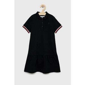 Dievčenské šaty Tommy Hilfiger tmavomodrá farba, mini, áčkový strih vyobraziť