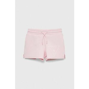 Detské krátke nohavice Guess ružová farba, s potlačou vyobraziť