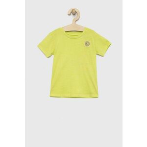 Detské bavlnené tričko Guess zelená farba, s nášivkou vyobraziť