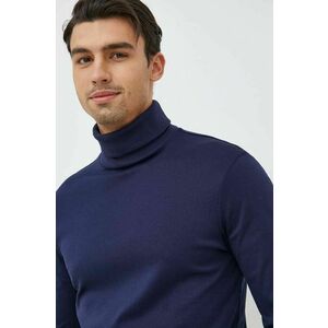 Bavlnené tričko s dlhým rukávom Polo Ralph Lauren tmavomodrá farba, jednofarebné vyobraziť