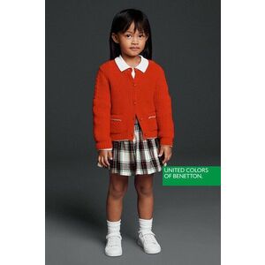 Dievčenská sukňa United Colors of Benetton béžová farba, mini, áčkový strih vyobraziť