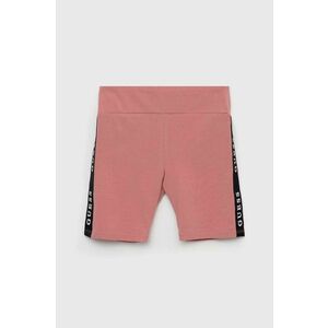 Detské krátke nohavice Guess ružová farba, s nášivkou vyobraziť