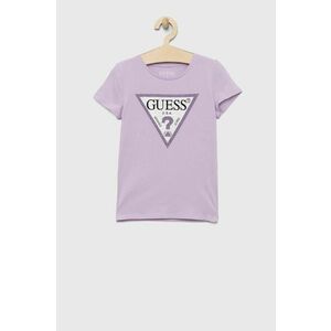 Detské tričko Guess fialová farba vyobraziť