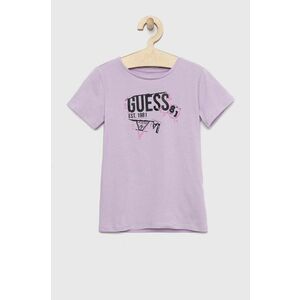 Detské tričko Guess fialová farba vyobraziť