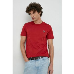 Bavlnené tričko PS Paul Smith červená farba, jednofarebné vyobraziť