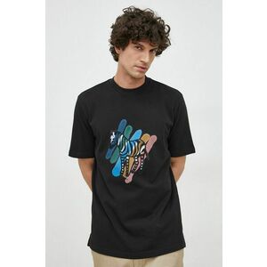 Bavlnené tričko PS Paul Smith čierna farba, s potlačou vyobraziť