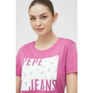 Bavlnené tričko Pepe Jeans Lucie ružová farba vyobraziť