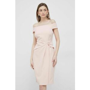 Šaty Lauren Ralph Lauren ružová farba, mini, priliehavá vyobraziť