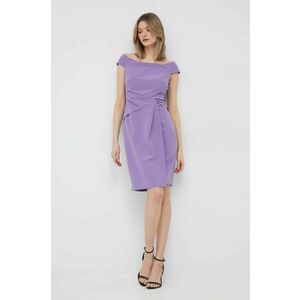 Šaty Lauren Ralph Lauren fialová farba, mini, priliehavá vyobraziť