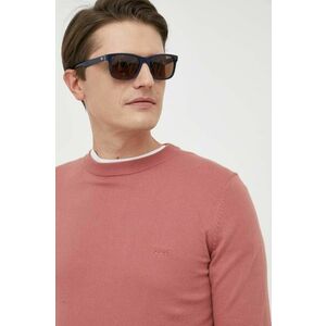 Bavlnený sveter BOSS ružová farba, tenký vyobraziť