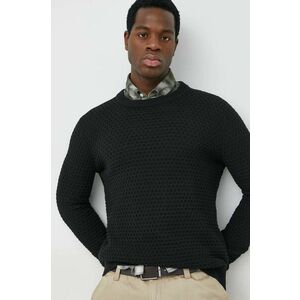 Bavlnený sveter Selected Homme pánsky, čierna farba vyobraziť