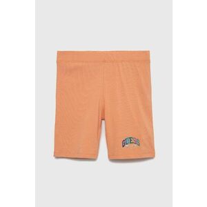 Detské krátke nohavice Guess oranžová farba, jednofarebné vyobraziť