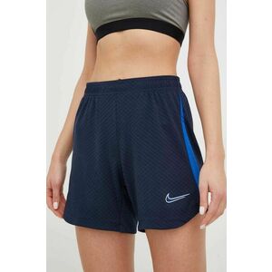 Tréningové šortky Nike dámske, tmavomodrá farba, s potlačou, stredne vysoký pás vyobraziť
