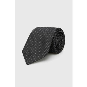 Hodvábna kravata HUGO čierna farba vyobraziť