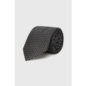 Hodvábna kravata BOSS čierna farba vyobraziť
