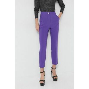 Nohavice Morgan dámske, fialová farba, priliehavé, vysoký pás vyobraziť