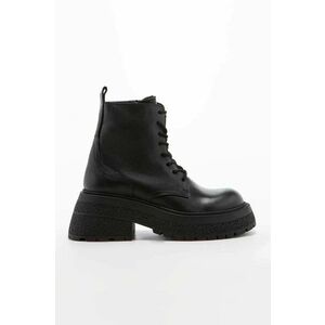 Kožené členkové topánky Charles Footwear Karen dámske, čierna farba, na plochom podpätku vyobraziť