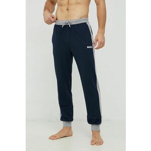 Pyžamové nohavice BOSS pánske, tmavomodrá farba, vzorovaná vyobraziť