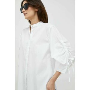 Košeľa Lauren Ralph Lauren dámska, biela farba, regular, so stojačikom vyobraziť