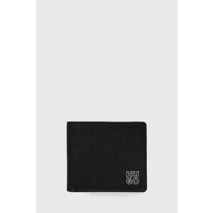 Kožená peňaženka HUGO pánsky, čierna farba vyobraziť