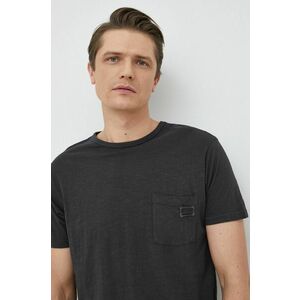 Bavlnené tričko Guess čierna farba, jednofarebné vyobraziť