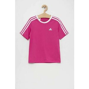 Detské bavlnené tričko adidas G 3S BF ružová farba vyobraziť