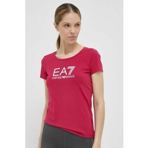 Tričko EA7 Emporio Armani dámsky, ružová farba vyobraziť