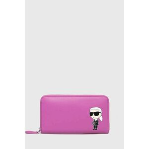 Kožená peňaženka Karl Lagerfeld dámsky, ružová farba vyobraziť