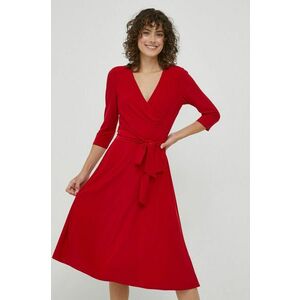 Šaty Lauren Ralph Lauren červená farba, mini, áčkový strih vyobraziť