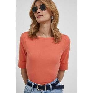 Tričko Lauren Ralph Lauren dámsky, oranžová farba vyobraziť