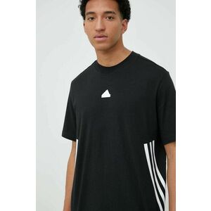 Bavlnené tričko adidas čierna farba, s potlačou vyobraziť
