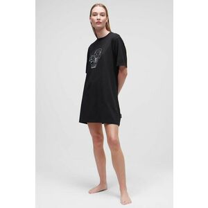 Pyžamová košeľa Karl Lagerfeld dámska, čierna farba vyobraziť