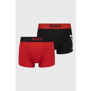 Boxerky HUGO 2-pak pánske, červená farba vyobraziť