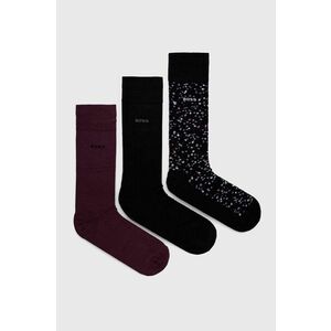 Ponožky BOSS 3-pak pánske, čierna farba vyobraziť