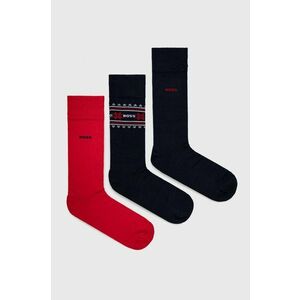 Ponožky BOSS 3-pak pánske, tmavomodrá farba vyobraziť