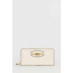 Kožená peňaženka Lauren Ralph Lauren dámsky, béžová farba vyobraziť