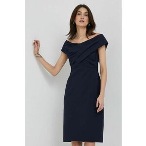 Šaty Lauren Ralph Lauren tmavomodrá farba, mini, rovný strih vyobraziť