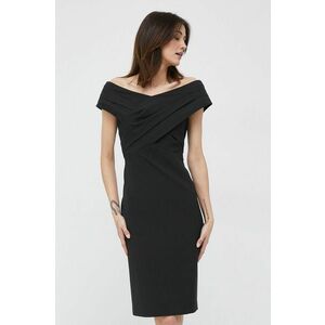 Šaty Lauren Ralph Lauren čierna farba, mini, rovný strih vyobraziť
