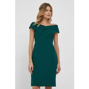 Šaty Lauren Ralph Lauren zelená farba, mini, rovný strih vyobraziť