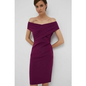 Šaty Lauren Ralph Lauren fialová farba, mini, rovný strih vyobraziť